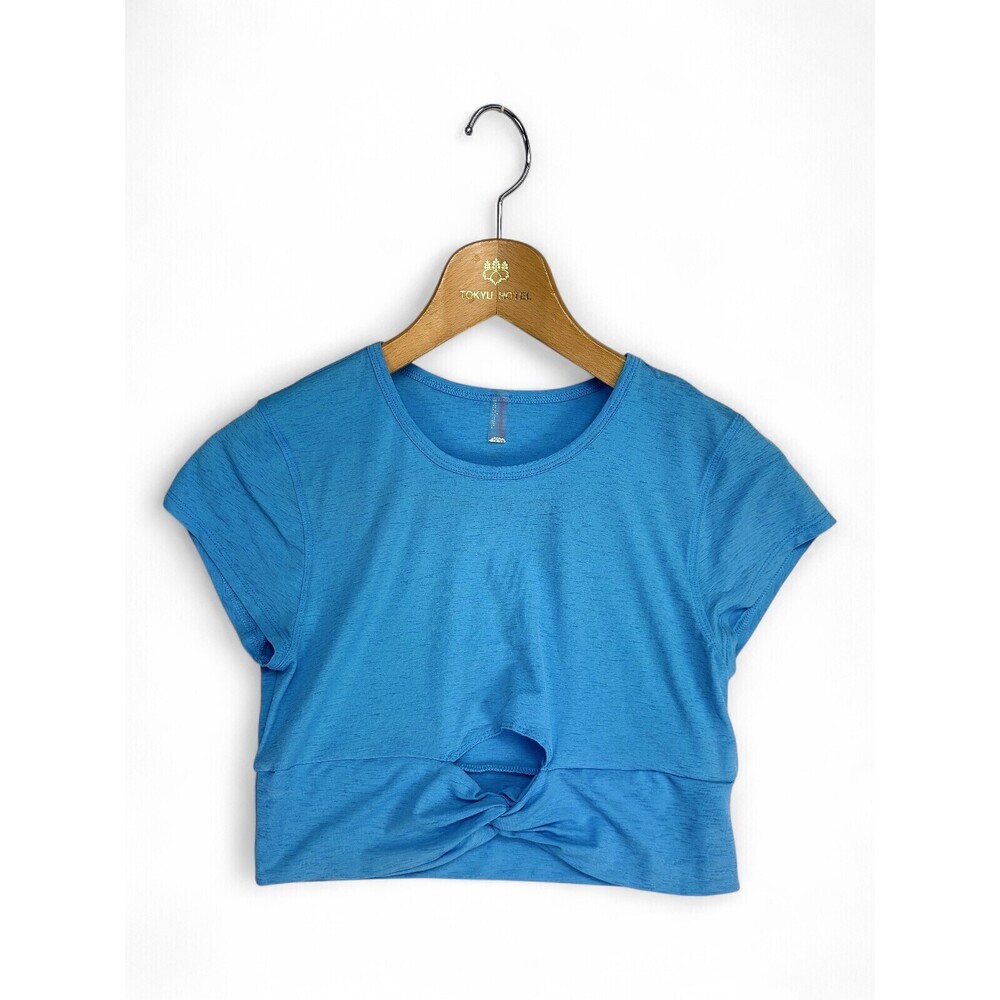 FP Movement Free People Twist Front Crop Tee S Blue‎
